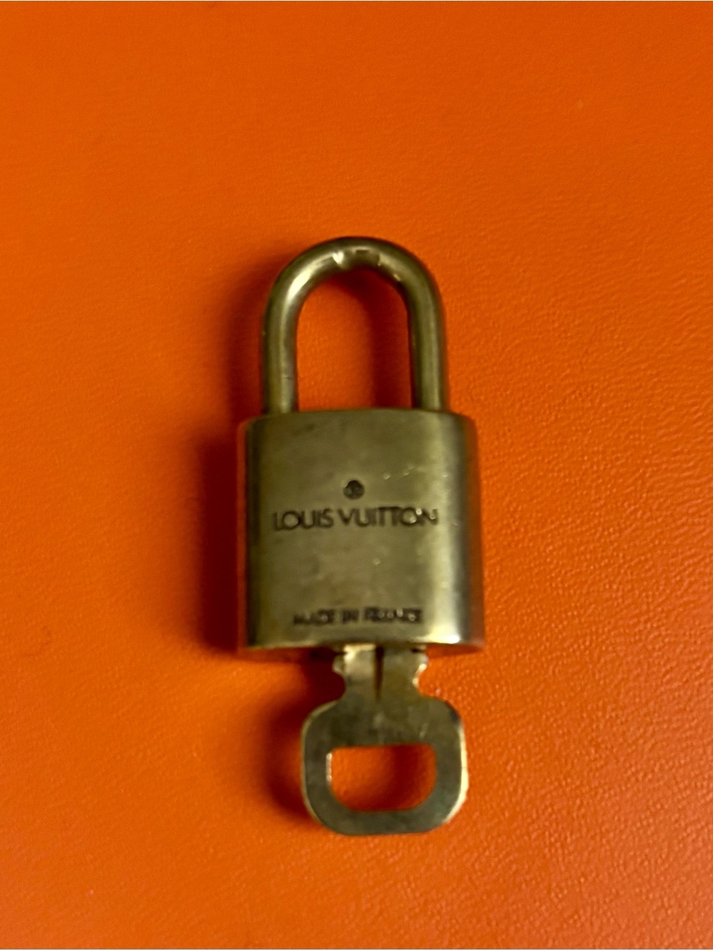 Louis Vuitton Gold-Tone Padlock with Key #308